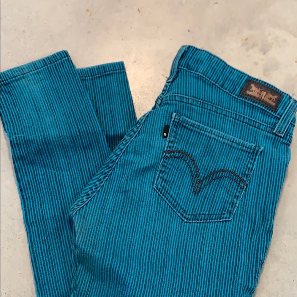Levi’s skinny straight leggings turquoise & black